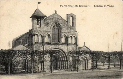 Pons (Charente-Inférieure) — A Igreja de São Vivien — editor não identificado