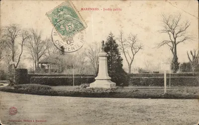 Marennes - Jardim Público — Monumento com busto — Boisgencier, livreiro em Marennes