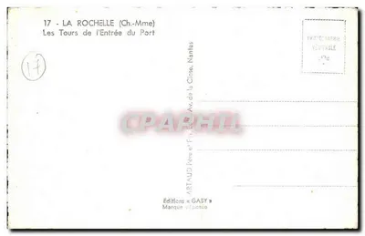 La Rochelle — Las Torres de la Entrada del Puerto — Gaby — Reverso