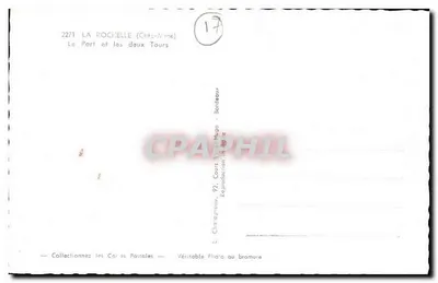 La Rochelle — Le Port et les deux Tours — Éditeur Elcédé — Verso
