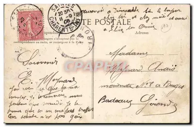 Saintes - Gara - Façada główna — N. Pail, lit. Saintes — n°1 — Rewers