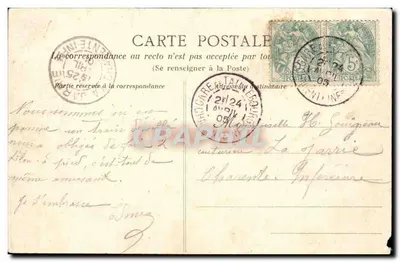 Taillebourg — Terrasse do Castelo — C.N. Pap. J. Prévost, editor, Saintes — Verso