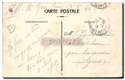 Saintes (Charente-Inférieure) — Starożytne Areny Galo-Rzymskie (I i II wiek, Mon. hist.) i Wieża Katedry Świętego Eutropiusza — Henry Guillard, n° 0821 — Rewers