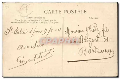Environ de Royan : Dunes des Pierrières, au Bureau — Édition Victor Billard, Royan, n°206 — Verso