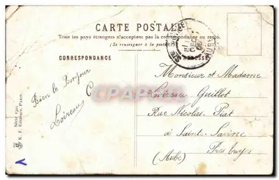 O Saluto — caricatura militar — K. F. Editores, Paris, Série 1301 — Verso