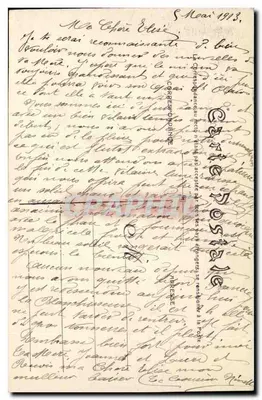 Soldados em uniforme de campanha — Lembrança de Chambaran — editor não identificado, número de série não visível — Verso