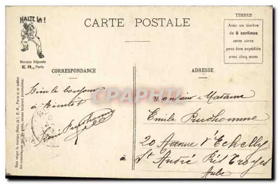 A vida militar — Serviço na campanha, A busca do inimigo — E.R. Paris, n° 14.877 — Verso
