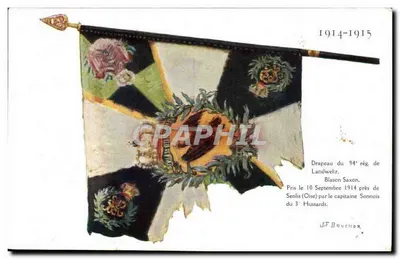 Bandeira do 94º regimento de Landwehr — Blascon Saxon — J.F. Bouchor