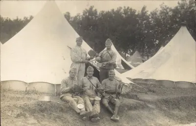 Soldats en campement — Camp du Ruchard — éditeur Ruchard