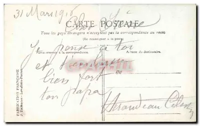 Bambino in uniforme militare e bambina in abito da infermiera — Cuore di Francese — M. Boulanger, Vite-Paris 52 — Verso