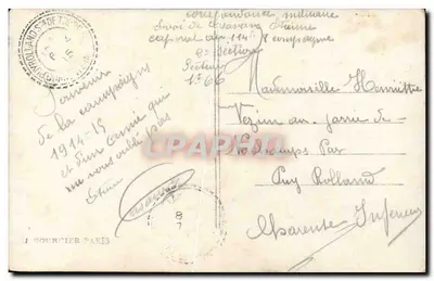 Soldado em uniforme — lendo uma carta — editor Cince, n° 5138 — Verso