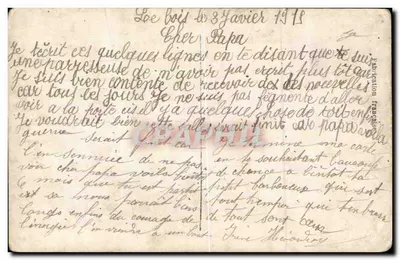 Menina aprendendo a tricotar — soldado no fundo — Tricot National, n°78, editor M. Bouninger — Verso