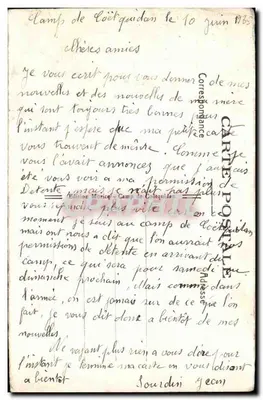 Campo de Coëtquidan — Seção de metralhadoras aguardando o ataque — Edição Morice, n°197 — Verso