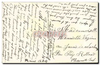 Um Olá de Poitiers — carta postal decorada com soldado e flores — M.D.J. 203 — Verso