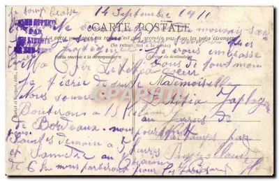 Grandes Manobras do Sudoeste — Bateria de artilharia saindo do campo de manobras — Michel e Rongécoi, editor — Verso