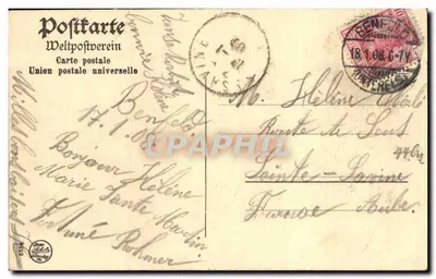 Alsacjanka — kobieta w tradycyjnym stroju — wydawca Elsässerin, numer serii nieczytelny — Rewers