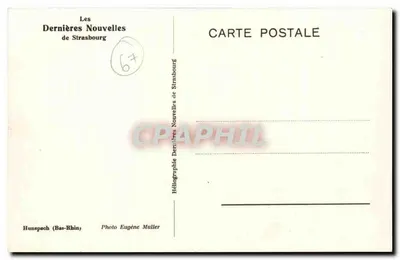 Hunspach (Bas-Rhin) — ulica z domami z cegły z kolumnadami — Heliogr. Dernières Nouvelles de Strasbourg, Fotografia Eugène Muller — Rewers