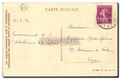 Strasbourg — Rue du Bain-aux-Plantes — Braun & Cie, Mulhouse-Dornach — Rewers