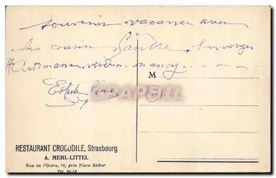 Festiwal wiosenny w 1870 — w Restauracji Krokodyl w Strasburgu — oryginalny obraz malownika Grison — Rewers