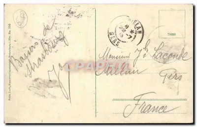 Most na Rzecze blisko Kehl — Wydawca: Felix Luth, Succ. Verlagsges. Strasbourg, n° 68 — Rewers