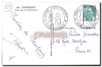 Place de la Cathédrale — Strasbourg — Wydawca Éditions La Cigogne — Rewers