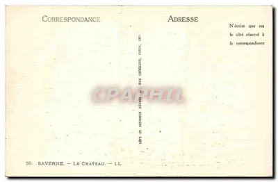 Saverne — Zamek — Wydawca Lévy i Neubrachin, Paryż — Rewers