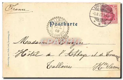 Strasburg — Katedra widziana z nabrzeża św. Nikodema — Kunstverlag von Felix Lahn — Rewers