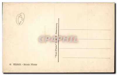 Colmar — Dom Pfister — wydawca C.A.P. Strasbourg, nr 41 — Rewers