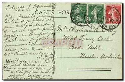 Mille Baisers de Colmar — cena de rua com estátua — editor não visível — Verso