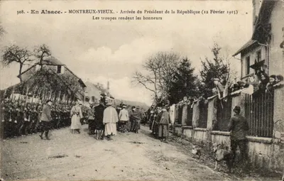 Montreux-Vieux - Chegada do Presidente da República (12 Fevereiro 1915) — As tropas prestam as honras