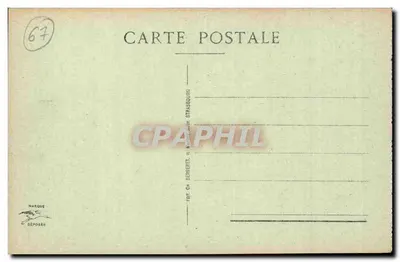 Mulhouse - Rue de la Paix — widok ulicy z budynkiem z łukami i kościołem na tle — wydawca Berdet, nr 85 — Rewers
