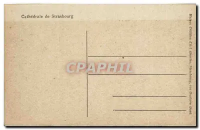Katedra w Strasburgu — widok fasady i wieży — wydawca Méthon d'Édition d'Art alsacien — Rewers