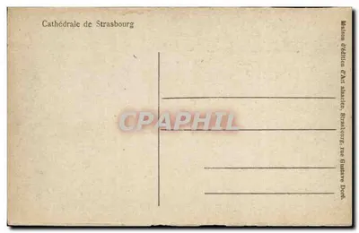 Katedra w Strasburgu — widok strzałki — Wydawnictwo Art Alsacien, Strasburg — Rewers