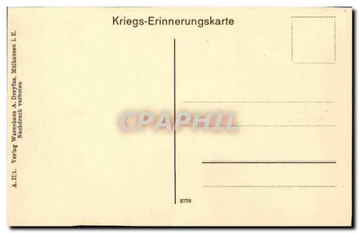 Wiosna na froncie w Górach Vosżskich — karta pocztowa wiosenna z Alzacji — wydawca: A. II. A. Dreyfus, Milhausen — Rewers