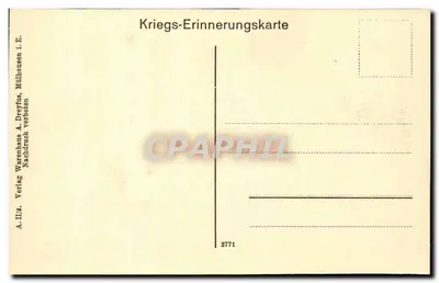 Gefangene Franzosen in Mühlhausen i. Els. — Kriegs-Erinnerungskarte — n° 2771 — Verso