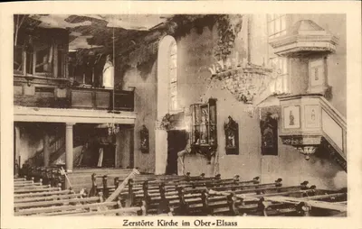 Igreja destruída em Oberelsass — Oberelsass — edição A. Dreyfus, n° 2774
