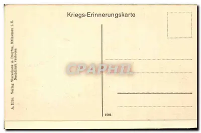 Sennheim, Ob.-Els. — Vista da rua após o bombardeio — Verlag A. Dreyfus — Verso