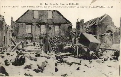 Usine française détruite — Haute-Alsace — STEINBACH — A. R.