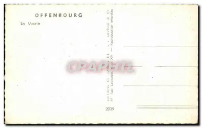 Offenbourg — A Prefeitura — Éditions de Lecourbe — Verso