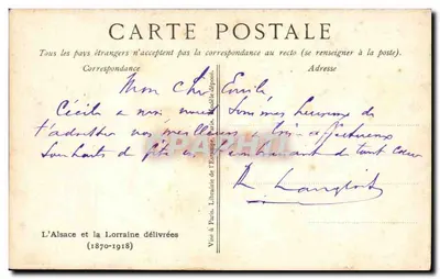 A Alsácia e a Lorena libertadas — (1870-1918) — O. Dofflont — Verso
