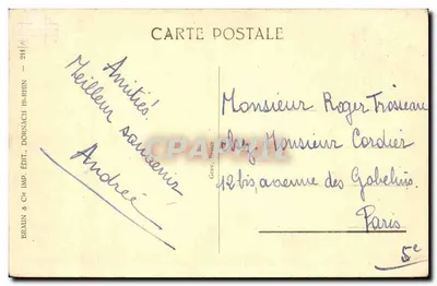 Dwie kobiety w strojach alzackich — Typy alzackie — Braun & Cie, Dornach-H.-Rhin — Rewers