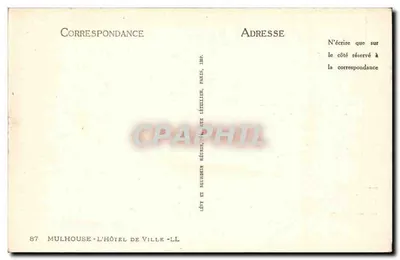 Mulhouse - Ratusz — wydawca Lévy et Neurdein, n°87 — Rewers