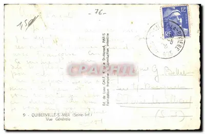 Quiberville-S-Mer — Vista Geral — Ed. de Luxe Galf, Paris — Verso
