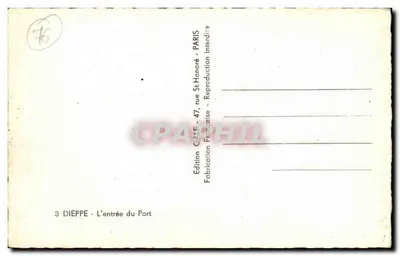 Dieppe – Wejście do portu – Wydawnictwo GATF — Rewers