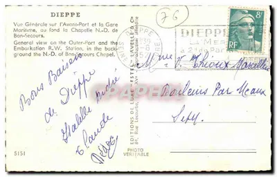 Dieppe — Ogólny widok na Przylądek i Port Morski — Estel — Rewers