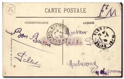 Elbeuf - Saída das Fábricas - Bilhete postal antigo — Verso