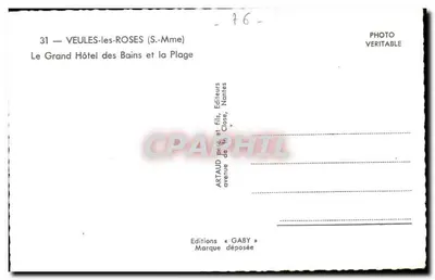 Le Grand Hôtel des Bains et la Plage — Veules-les-Roses — Wydawnictwo Gaby — Rewers