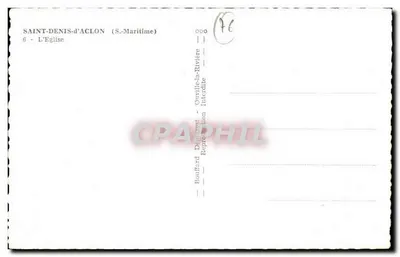 Saint-Denis-d'Aclon — A Igreja — Bouffard Département — Verso