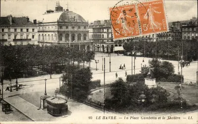 Le Havre — A Place Gambetta e o Teatro — I.I.