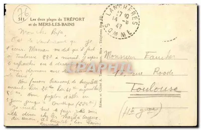 Dwie plaże Tréport i Mers-les-Bains — Aterrier, nr 511 — Rewers